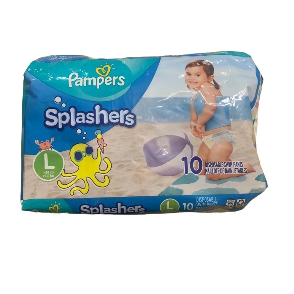 Pampers | Splashers Size Large New Pack 10 Disposable Diapers Swim Pants
